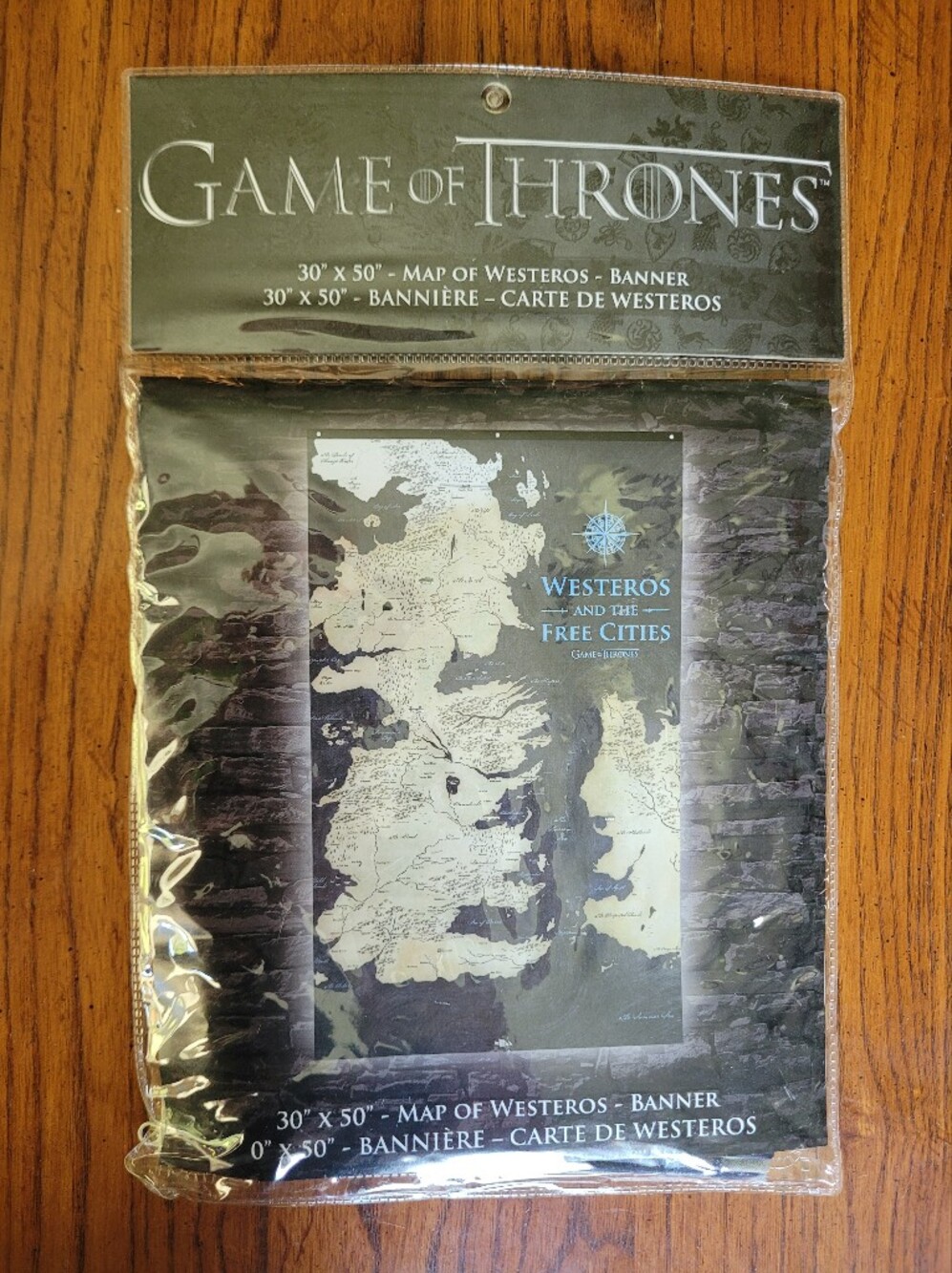 Game of Thrones "Westeros and the Free Cities" Map Wall Banner – 30" x 50" NWT